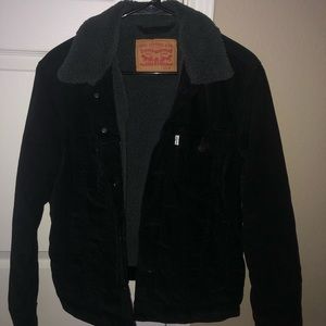 Levi’s Black Corduroy Sherpa-lined jacket (small)